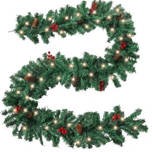 New Pre-lit Garland 9 Feet Indoor/Outdoor